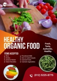 Organic fresh food flyer A4 template