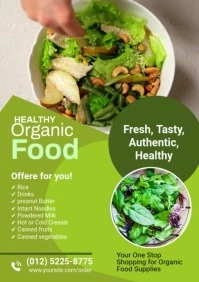 Organic fresh food flyer A4 template