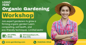 Organic Gardening Workshop Image partagée Facebook template