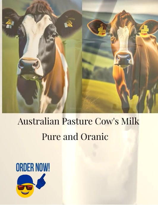 organic milk, cow milk, Australian cow,Milk Flyer (US Letter) template