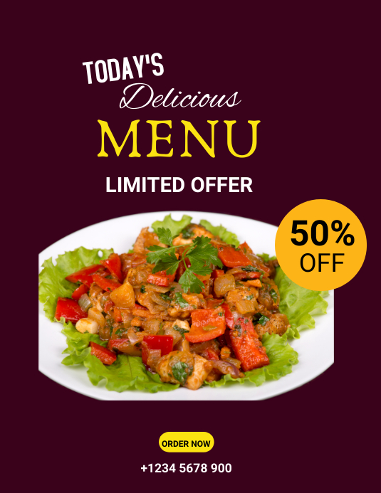 Adverture Menu Copy of Organic Restaurant Vegetable Menu Ad Template | PosterMyWall