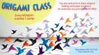 Origami class  extracurricular activity flyer Digital Display (16:9) template