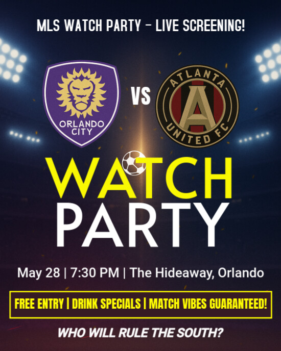 Orlando vs Atlanta – Watch Party Vibes! Instagram Portrait template