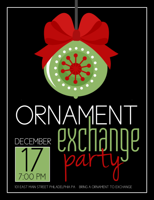 Ornament Exchange Template PosterMyWall