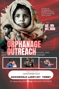 Orphanage  outreach flyer template design Banner 4' × 6'