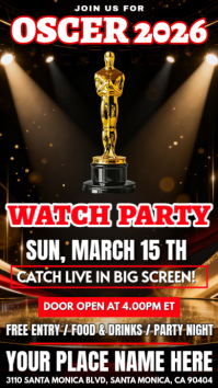 Oscar 2026 Watch Party Instagram Story Indaba yaku-Instagram template