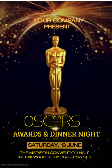 Oscar award and dinner night Template | PosterMyWall
