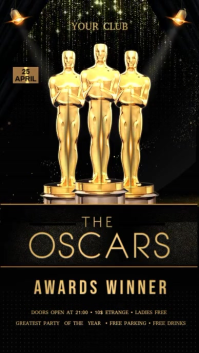 Black Oscars Party Digitale display Template