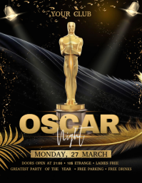 Black Oscar Ceremony Flyers Template | PosterMyWall