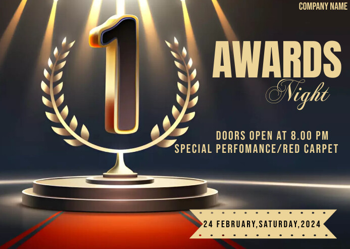 Oscars awards poster Poskaart template