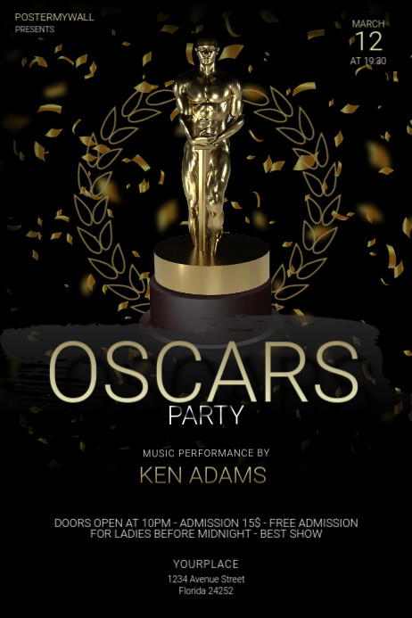 Oscars Party Flyer Template | PosterMyWall