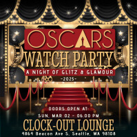 Oscars Watch Party Flyer Template – Red Caret Event Invitation Design