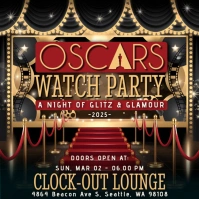 Oscars Watch Party Flyer Template – Red Caret Event Invitation Design Сообщение Instagram