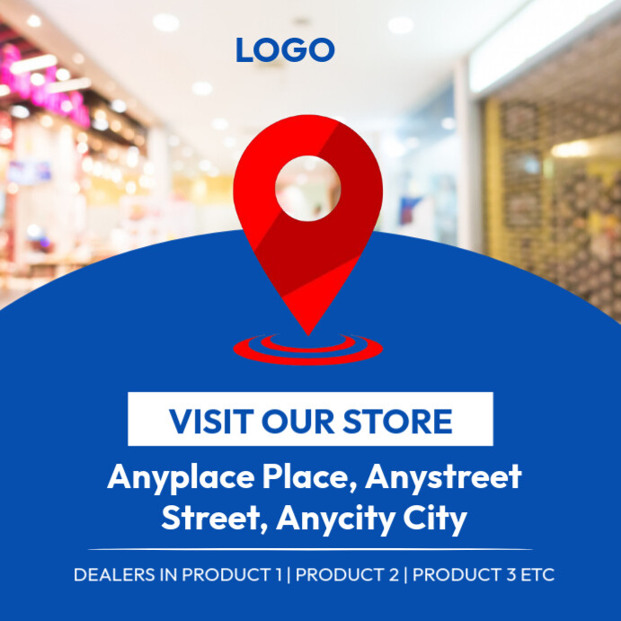 Our Shop location Сообщение Instagram template