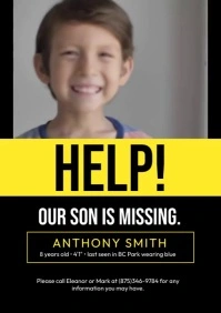 Our Son is Missing A4 template