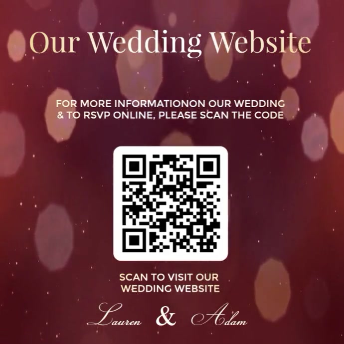 Copy of our wedding website info code with bokeh bg | PosterMyWall