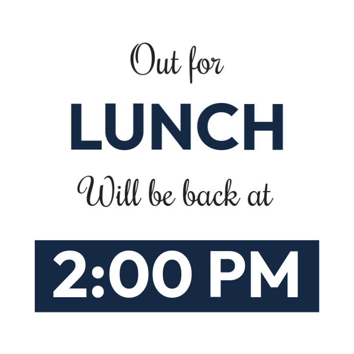 Out for lunch sign Instagram-opslag template