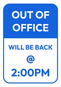 Out of office a4 printable sign template