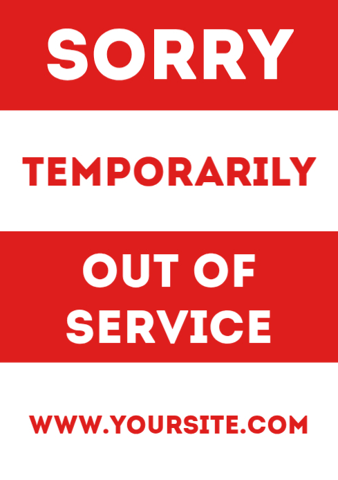Out Of Service Notice A4 เทมเพลต | PosterMyWall