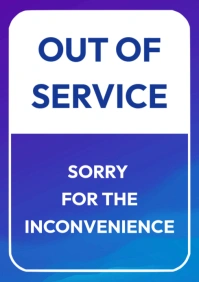 Out of service poster A4 template