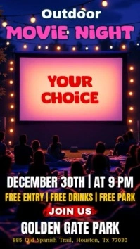 Outdoor Movie Night Instagram Story Template