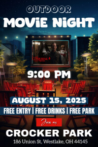 Outdoor Movie Night Poster Template
