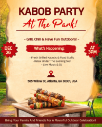 Jingga Outdoor Kabob Party Event Instagram Portrait Template