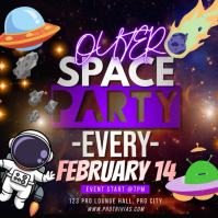 Outer Space Party Poster template