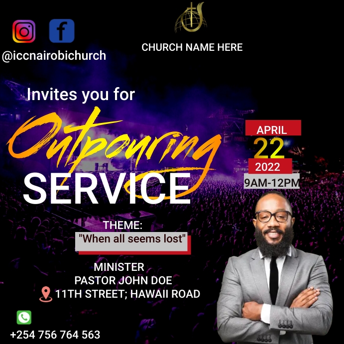 Outpouring service Template | PosterMyWall