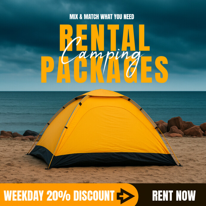 Outside Camping Rental Service Poster Template | PosterMyWall