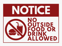Outside Food Prohibited Znak podwórkowy template
