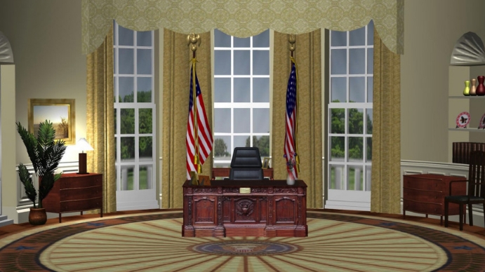 Oval Office - Zoom Background Templates Presentation (16:9)