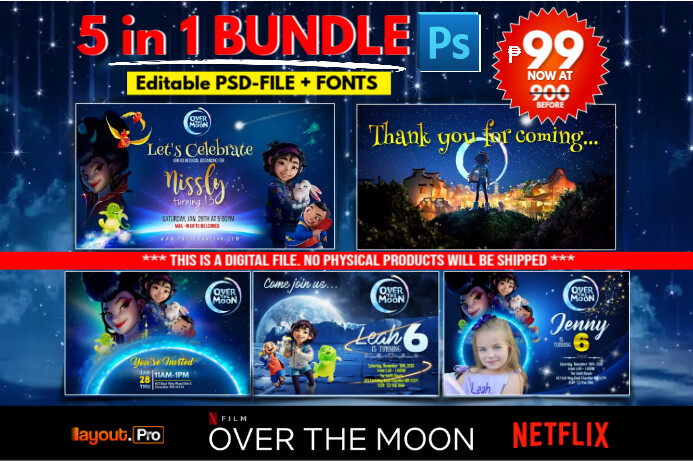 Over The Moon Template PosterMyWall