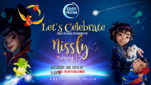 สีม่วง Over the Moon Birthday Celebration Video copertina Facebook Template