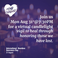 Purple Virtual Candlelight Vigil Сообщение Instagram Template