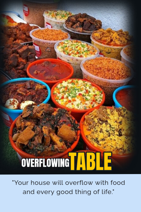 Overflowing table Poster template