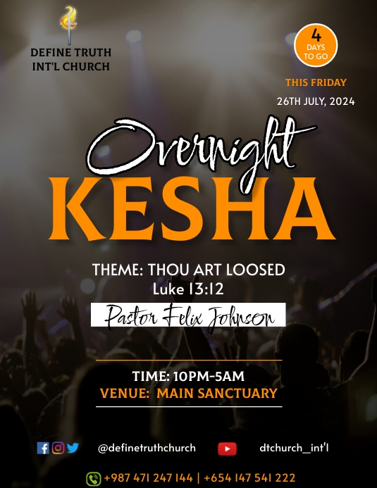 OVERNIGHT KESHA Template | PosterMyWall