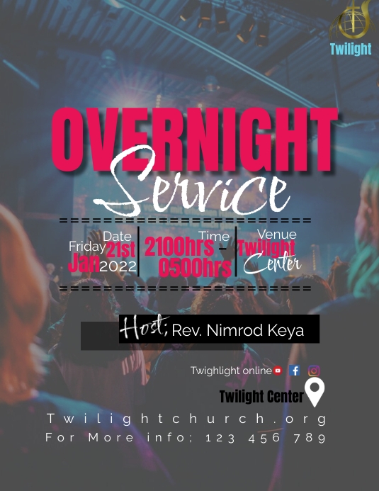 Overnight service poster Template | PosterMyWall