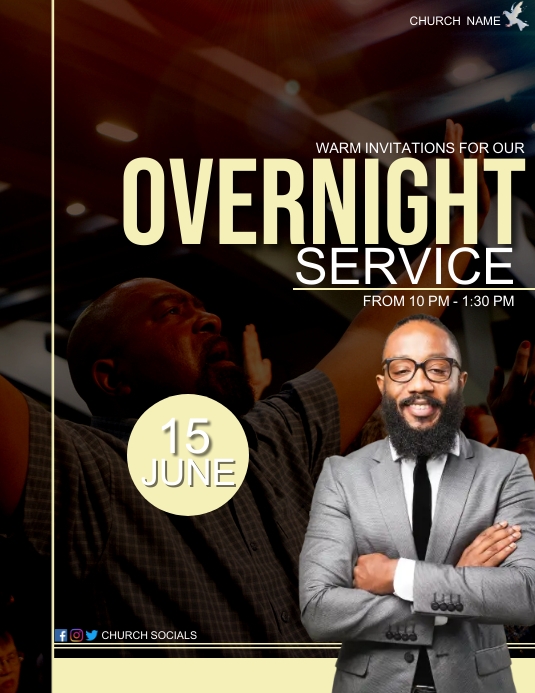 Overnight service poster Template | PosterMyWall