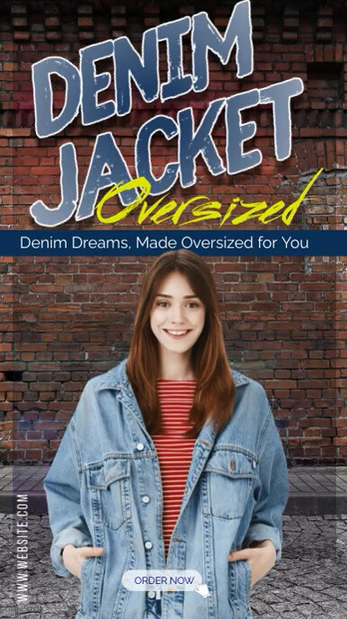 Plantilla de Oversized Denim Jacket Ad | PosterMyWall