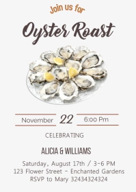 Oyster Roast Invitation A6 template
