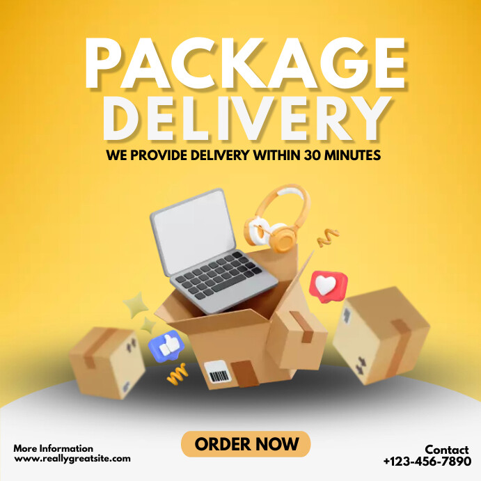 Package Poster Sample PACKAGE DELIVERY LOGISTICS FLYERS TEMPLATE | PosterMyWall