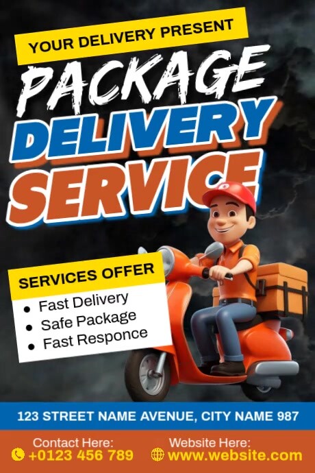 Package Delivery Service Plakkaat template