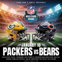 packers vs bears. nfl playoffs.. nfl flyer. american football. (2) Pos Instagram template