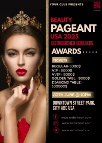 pageant, king and queen,event A6 template