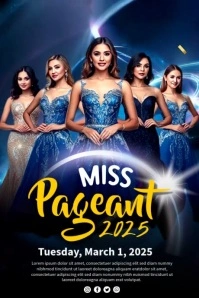 Pageant 2025 Blue Theme Poster template