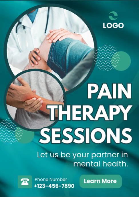 Pain Theraphy Sessions Poster A4 template