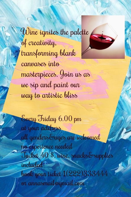 paint&sip event poster template