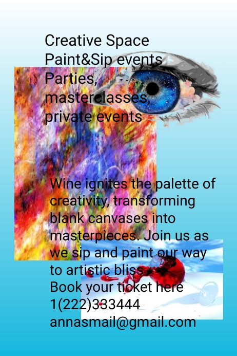 paint&sip event ad Poster template