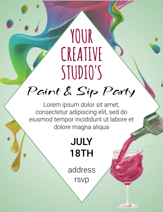 Paint & Sip Party Template PosterMyWall